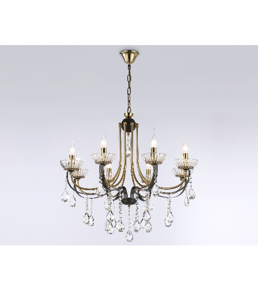 Светильник Ambrella light TR4953/8 BK/GD/CL черный/золото/прозрачный E14*8 max 40W D740*735