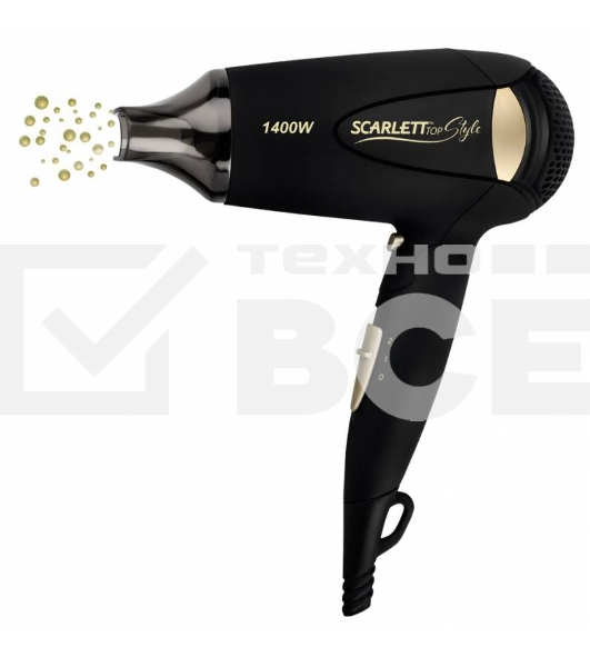 Фен Scarlett SC-HD70IT10 черный/золотистый 1400Вт