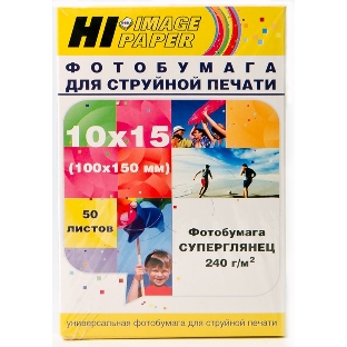 Бумага Hi-Black A21210U/ PH240-4R-50 Фотобумага суперглянец односторонняя (Hi-image paper) 10x15, 240 г/м, 50 л.