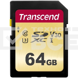 Флеш карта SD 64GB Transcend SDХC UHS-I U3, MLC