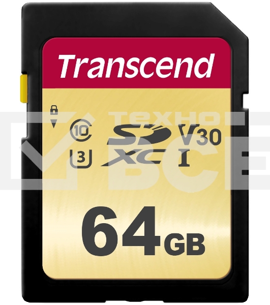 Флеш карта SD 64GB Transcend SDХC UHS-I U3, MLC