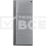 Холодильник Sharp SJ-XP59PGSL серебристый двухкамерный 430/148 л морозилка сверху, фото 1
