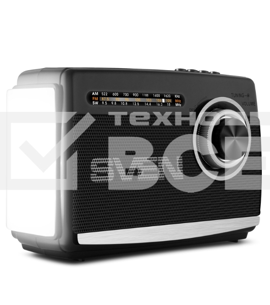 Радиоприёмник SVEN SRP-535 чёрный (3 Вт, FM/AM/SW, USB, SD/microSD, 900 мАч, 2 х D/UM, фонарь)