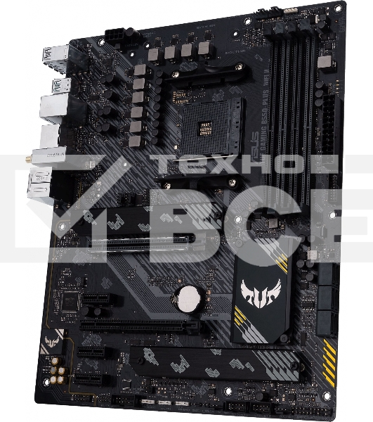 Материнская плата ASUS TUF GAMING B550-PLUS WIFI II, AM4, AMD B550, 4xDDR4, 6xSATA, 2xM.2, 1xPCI-E 3.0 x16, 1xPCI-E 4.0 x16, 3xPCI-E x1, 1xDP, 1xHDMI, 1x 2.5Gb LAN, 2xUSB-A 3.2 Gen 1, 1xUSB-A 3.2 Gen 2, 1xUSB-C 3.2 Gen 2, 3x3.5 мм, 7.1, ATX