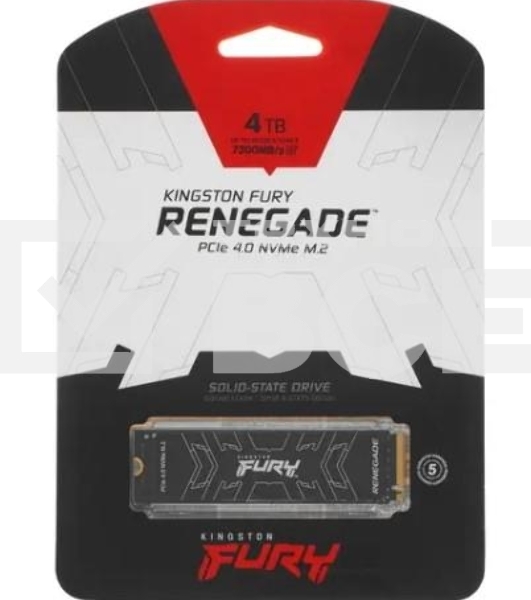 Накопитель SSD Kingston FURY Renegade, 4000 ГБ, M.2 2280, PCIe 4.0 x4, NVMe, R/W 7300/7000, с радиатором