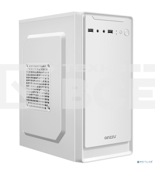 Компьютерный корпус MiniTower Ginzzu B185 White mATX,2xUSB2.0, белый,w/o PSU, w/o fan (Ginzzu B185)