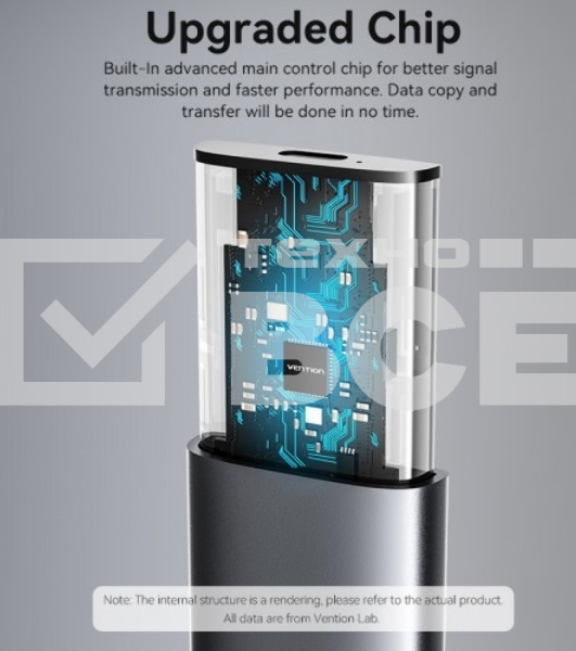Корпус для SSD Vention USB 3.1 Gen 2-C M.2 NGFF (B-Key/B&M Key) Серый