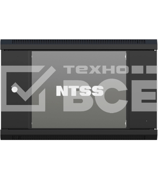 Шкаф коммутационный NTSS (NTSS-W6U6060GS-BL) настенный 6U 570x600мм пер.дв.стекл 60кг черный 19.5кг