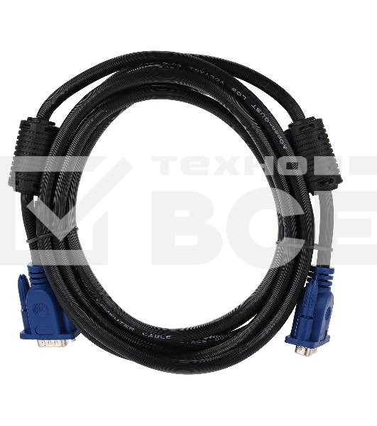 Кабель VGA 3м AOpen 2 фильтра, монитор-SVGA card 15M-15M, ACG341AD-3M