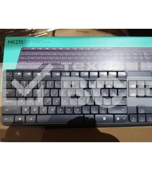 Комплект клавиатура + мышь Logitech MK235 клав:черный мышь:черный USB беспроводная