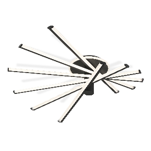 Потолочный светодиодный светильник Ambrella light FL6232 BK черный 96W 3000K-6400K 605*605*200 (ПДУ ИК)