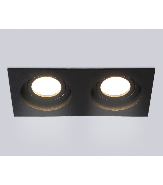 Встраиваемый поворотный точечный светильник Ambrella light TN102760/2 BK черный IP20 GU5.3/2 200*100*32