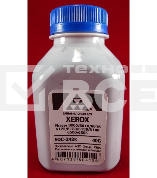 Тонер XEROX Phaser 6000/6010/6015/6125/6128/6130/6140/6500/6505 Black, (фл.40г.) AQC фас. России