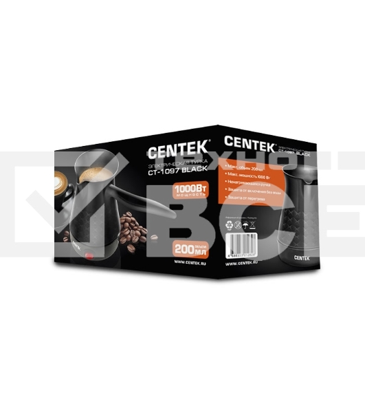 Электрическая турка Centek CT-1097 Black, 200 мл, 1050 Вт.