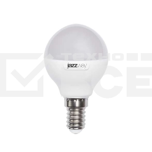 Лампа светодиодная PLED-SP G45 9Вт шар 5000К холод. бел. E14 820лм 230В JazzWay 2859600A