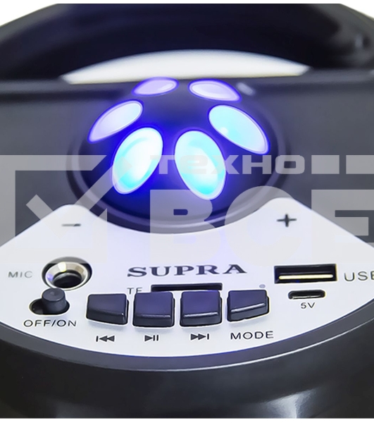 Акустическая система SUPRA SMB-330, 20Вт, с караоке, Bluetooth, FM, USB, черный