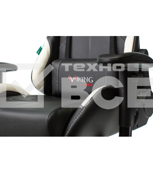 Кресло игровое Бюрократ VIKING 5 AERO WHITE черный/белый искусственная кожа