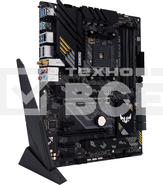 Материнская плата ASUS TUF GAMING B550-PLUS WIFI II, AM4, AMD B550, 4xDDR4, 6xSATA, 2xM.2, 1xPCI-E 3.0 x16, 1xPCI-E 4.0 x16, 3xPCI-E x1, 1xDP, 1xHDMI, 1x 2.5Gb LAN, 2xUSB-A 3.2 Gen 1, 1xUSB-A 3.2 Gen 2, 1xUSB-C 3.2 Gen 2, 3x3.5 мм, 7.1, ATX