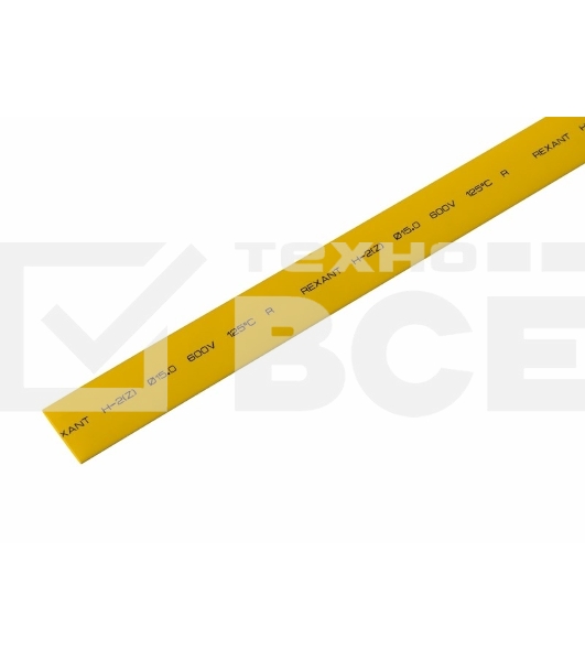 Трубка термоусаживаемая PROconnect ТУТ 15,0/7,5мм, желтая, упаковка 50 шт. по 1м,