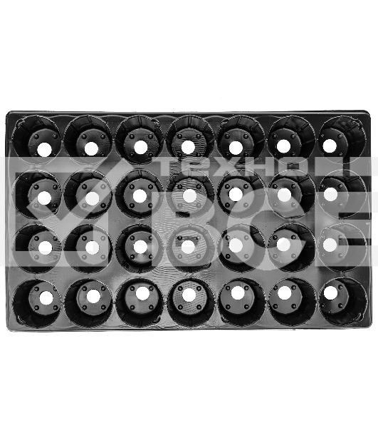 Кассета Россия для рассады,52x31см,высота 6см,28 ячеек,полистирол 64312