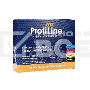 Комплект ун-ных чернил для принтеров HP/Lexmark, Black/Cyan/Magenta/Yellow 4*40 мл водн ProfiLine