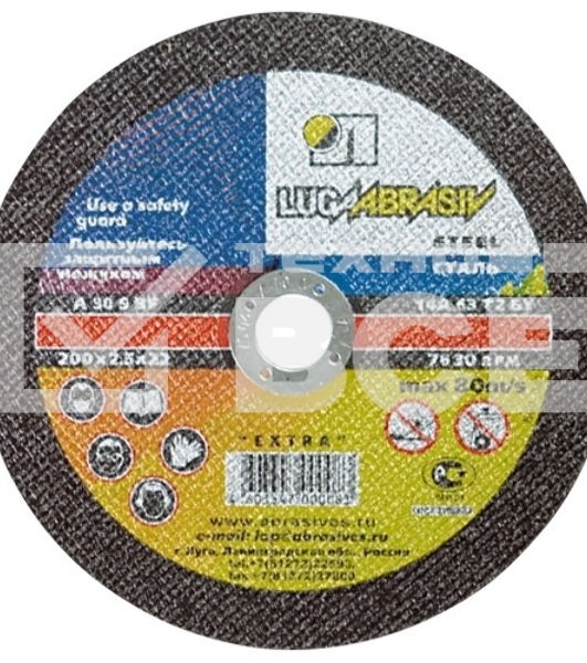 Круг отрезной по металлу, 115 х 2,0 х 22,2 мм (Луга) Россия