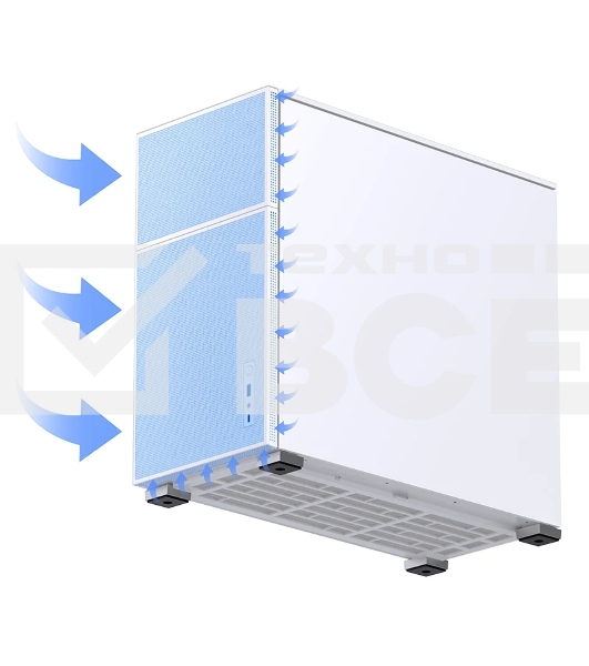 Корпус без блока питания Case JONSBO D41 MESH, Midi-Tower, TG, no fan, 1xUSB-A 3.2 + 1xUSB-C 3.2, ATX, mATX White