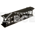 Органайзер Hyperline CMF-2U-FPL106-MCOV-RAL9005 Кабельный организатор с крышкой, глубина 106 мм, 19
