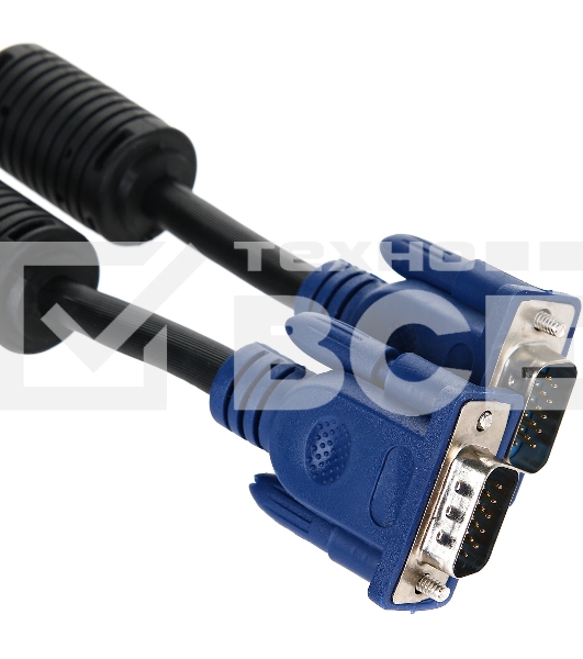 Кабель VGA 3м AOpen 2 фильтра, монитор-SVGA card 15M-15M, ACG341AD-3M