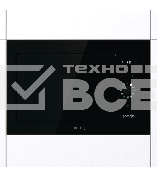 Встраиваемая микроволновая печь GORENJE BM235G1SYB черный 23 л, 900 Вт, переключатели - поворотный механизм/сенсор