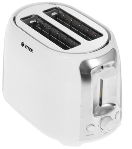 Тостер Vitek VT-1582 W белый (белый, 750 Вт, 2 отделения, механическое управление)