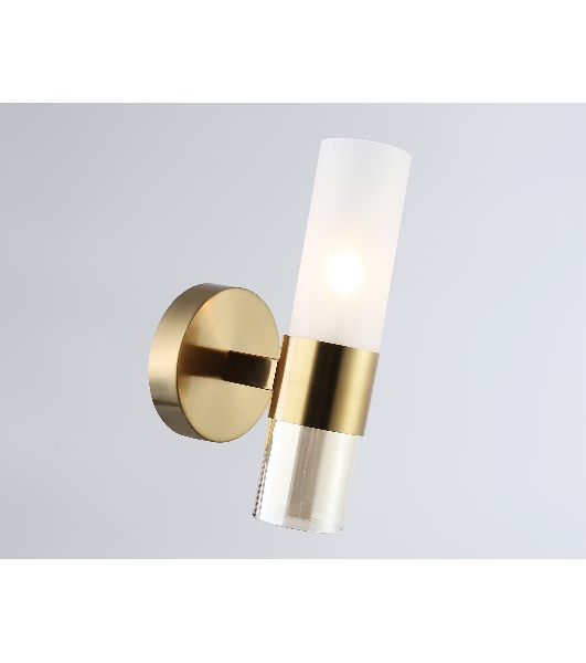 Настенный светильник Ambrella light LH55116 BS/FR/TI латунь/белый матовый/янтарь E14 max 40W 130*100*225