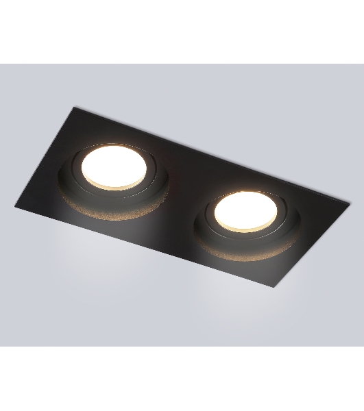 Встраиваемый поворотный точечный светильник Ambrella light TN102760/2 BK черный IP20 GU5.3/2 200*100*32