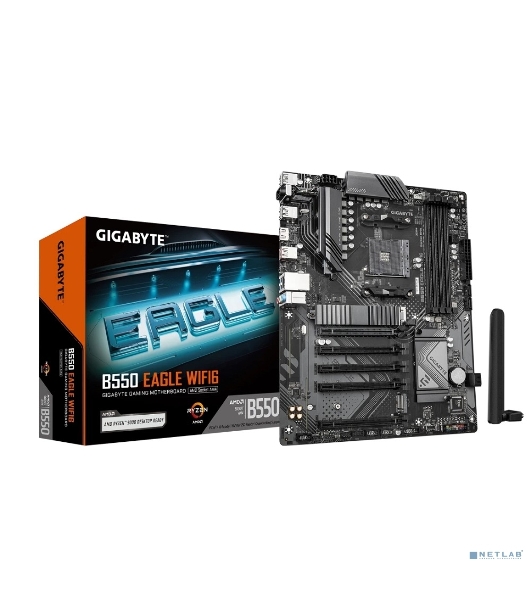 Материнская плата Gigabyte B550 EAGLE WIFI6, AM4, AMD B550, 4xDDR4, 4xSATA, 2xM.2, 1xPCIe 4.0 x16, 4xPCIe 3.0 x16, 1xHDMI, 1x 1Gb LAN, 1xUSB-C 3.2 Gen 1, 1xUSB-A 3.2 Gen 2, 2xUSB-A 3.2 Gen 1, 4xUSB-A 2.0, 3x3.5 мм, 7.1, ATX