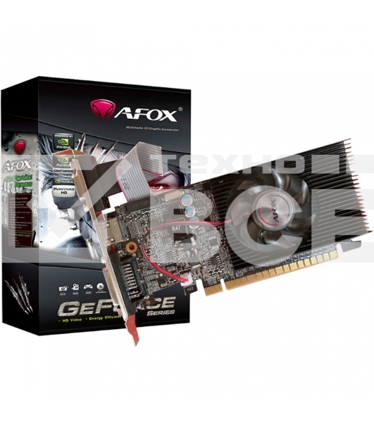 Видеокарта AFOX NVIDIA Geforce GT210 1GB DDR3 64Bit DVI HDMI VGA LP Single Fan