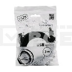 Кабель Gembird CCF-USB2-AMBM-10 USB 2.0 кабель PRO для соед. 3.0м AM/BM позол.конт., фер.кол., пакет, фото3