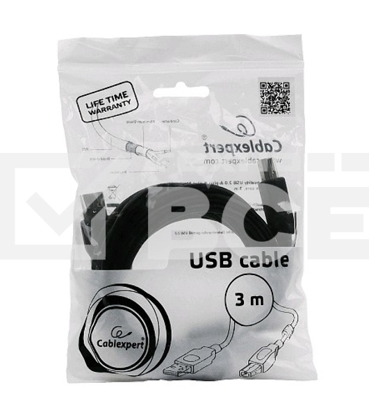 Кабель Gembird CCF-USB2-AMBM-10 USB 2.0 кабель PRO для соед. 3.0м AM/BM позол.конт., фер.кол., пакет