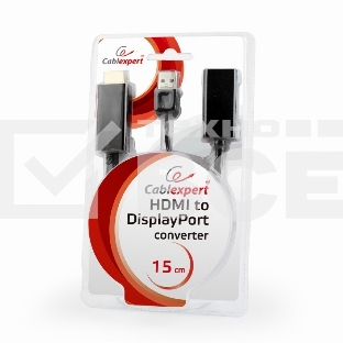 Конвертер HDMI->DisplayPort, Cablexpert DSC-HDMI-DP, HD19M+USBxHD20F, черный