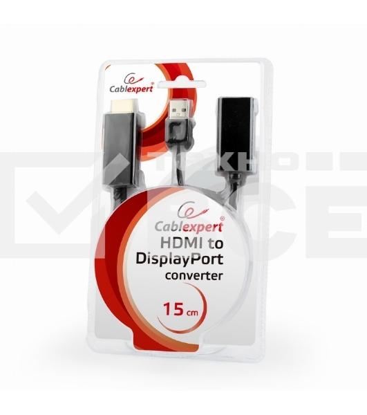 Конвертер HDMI->DisplayPort, Cablexpert DSC-HDMI-DP, HD19M+USBxHD20F, черный