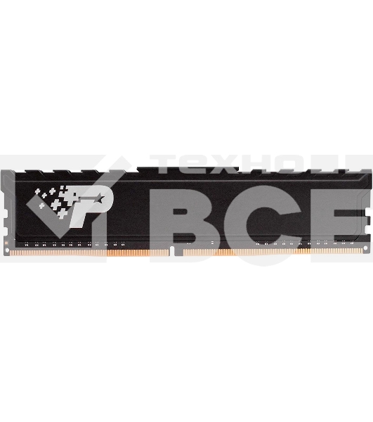 Оперативная память Patriot Signature, DDR4, 8GB (1x8 GB), 2666 MHz, CL19, радиатор, чёрный