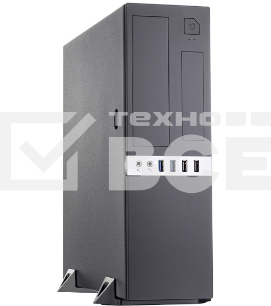 Компьютерный корпус с блоком питания 300Вт. Сase Foxline mATX Desktop 300W, 2xUSB3.0, 2xUSB2.0, toolless, Black, 8cm. fan, powercord