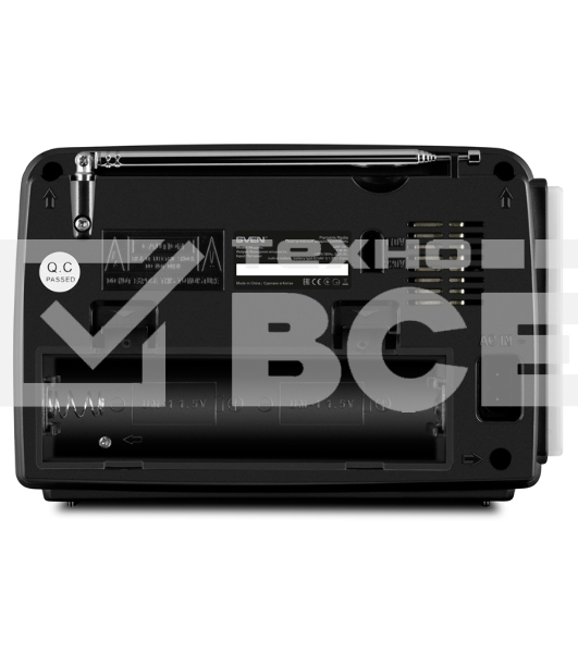 Радиоприёмник SVEN SRP-535 чёрный (3 Вт, FM/AM/SW, USB, SD/microSD, 900 мАч, 2 х D/UM, фонарь)