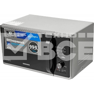 Микроволновая печь Samsung MG23K3515AS, 800Вт, 23л, серебристый, поворотный механизм, кнопки