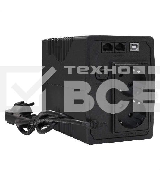 Источник бесперебойного питания ExeGate EX292764RUS SpecialPro UNB-600.LED.AVR.2SH.RJ.USB <600VA/360W, LED, AVR, 2*Schuko, RJ45/11, USB, Black>