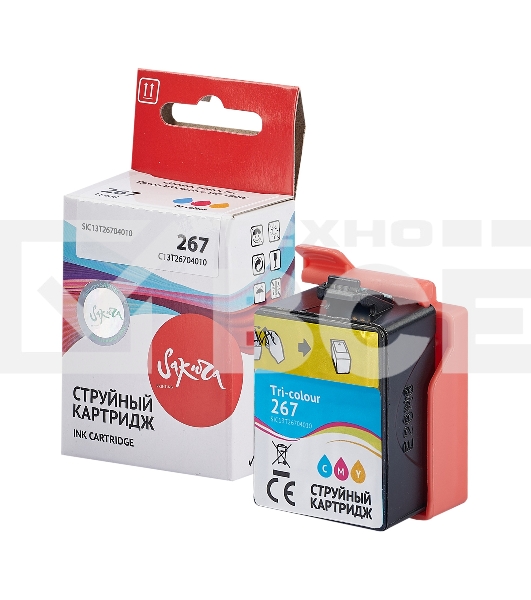 Струйный картридж Sakura C13T26704010 (267 Colour) для Epson, триколор, 11,4 мл., 200 к.