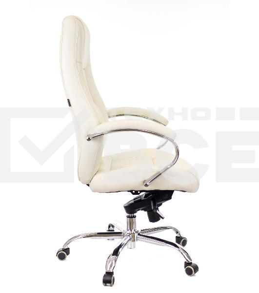 Офисное кресло Everprof Kron M бежевое (экокожа, хром, ролики, Мультиблок)