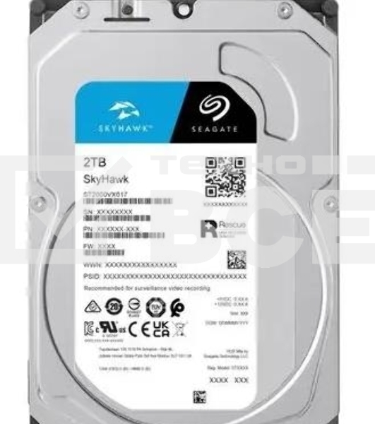 Жесткий диск  Seagate 2TB ST2000VX017 SATA-III Surveillance Skyhawk (5400rpm) 256Mb 3.5
