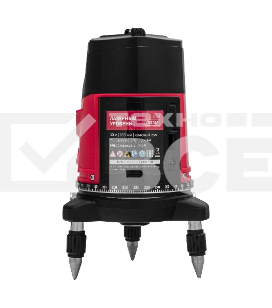 Лазерный уровень CRX-30R, 30 м, красный луч, батарейки, резьба 5/8