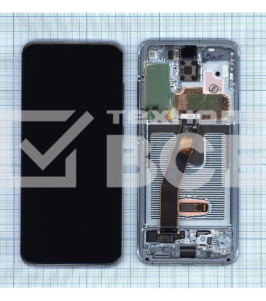 Дисплей для Samsung Galaxy S20 SM-G980F голубой