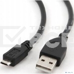 Кабель USB 2.0 Pro Cablexpert CCP-mUSB2-AMBM-1M, AM/microBM 5P, 1м, экран, черный, пакет, фото2